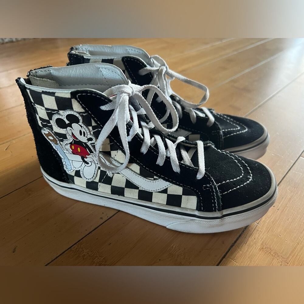 Disney VANS Mickey Mouse checkered high tops kids 2.5